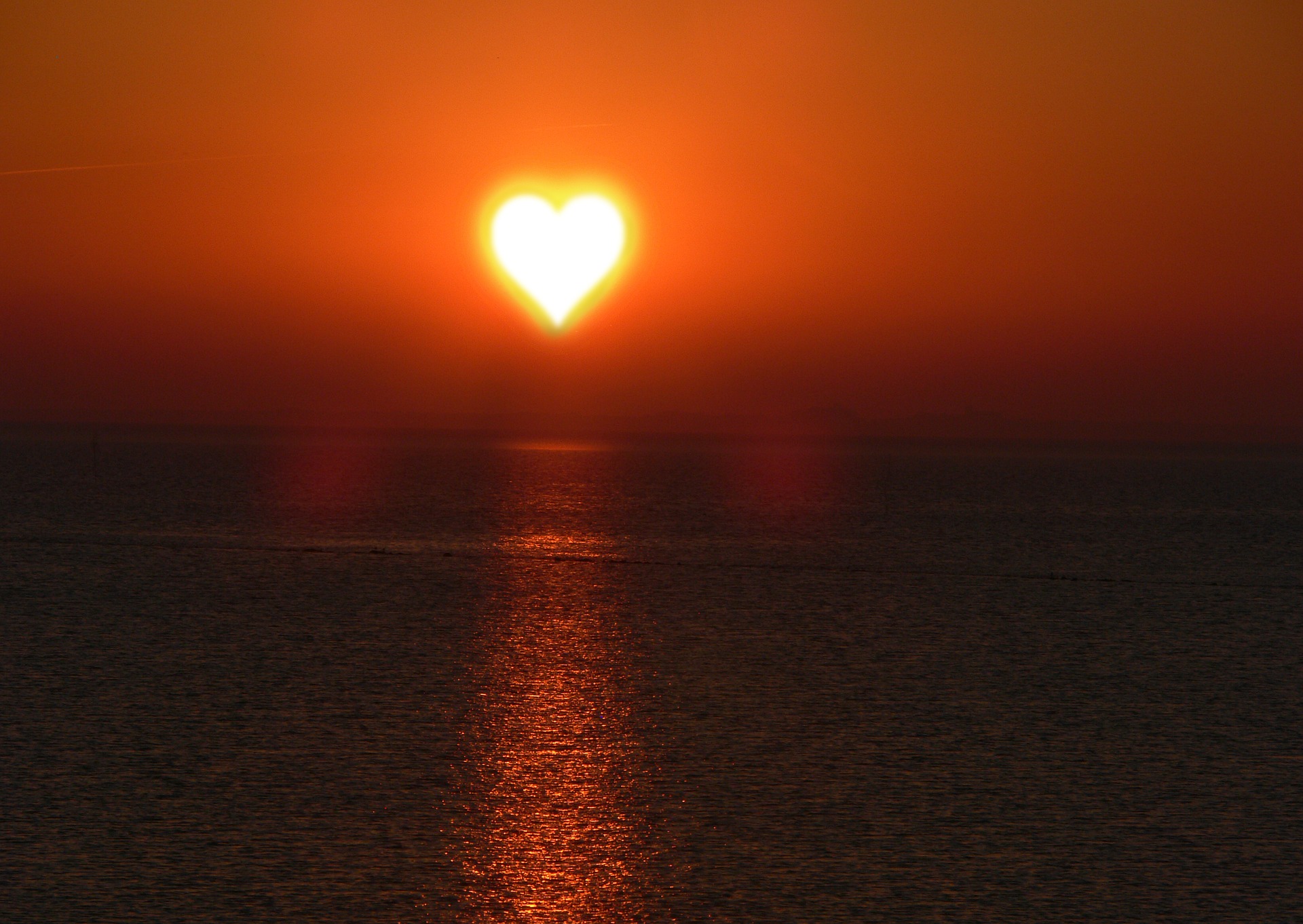 sun in heart shape